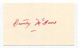 Dorothy McGuire Signed 3x5 Index Card Autograph Actress Swiss Family Robinson