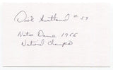 Dick Swatland  Signed 3x5 Index Card Autographed Football NFL Notre Dame