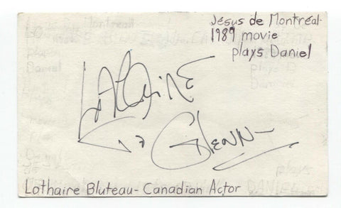 Lothaire Bluteau Signed 3x5 Index Card Autographed Blake Robe Viking Tudors