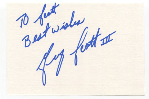 George Scott Signed Cut Index Card Autographed Baseball Signature Boston Red Sox