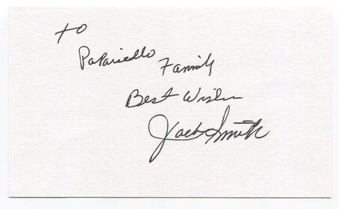 Jack Smith Signed 3x5 Index Card Autographed MLB Baseball Los Angeles Dodgers