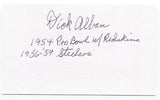 Dick Alban Signed 3x5 Index Card Autographed Football NFL Washington Redskins