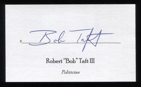 Bob Taft Signed 3x5 Index Card Signature Autographed Politician