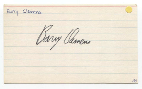 Barry Clemens Signed 3x5 Index Card Autographed Signature NBA Basketball