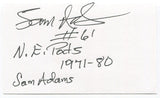 Sam Adams Signed 3x5 Index Card Autograph Signature New England Patriots #61