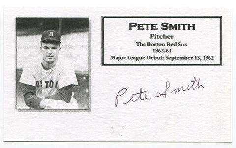 Pete Smith Signed 3x5 Index Card Autographed MLB Baseball Boston Red Sox