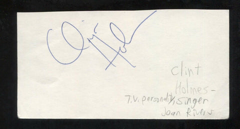 Clint Holmes Signed Cut 3x5 Index Card Autographed Signature Singer Songwriter