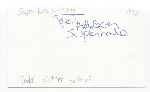 Super Halo - Todd Cutler Signed 3x5 Index Card Autographed Signature