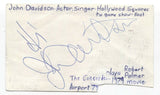 John Davidson Signed 3x5 Index Card Autograph Signature Actor Hollywood Squares