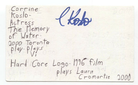 Corrine Koslo Signed 3x5 Index Card Autographed Signature Actress X-Files