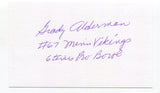 Grady Alderman Signed 3x5 Index Card Autographed NFL Football Minnesota Vikings