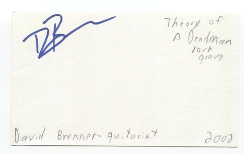 Theory of a Deadman - David Brenner Campbell Signed 3x5 Index Card Autographed