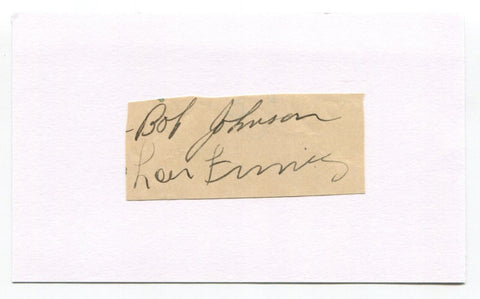 Robert "Indian Bob" Johnson Signed Cut Index Card Autographed Baseball MLB