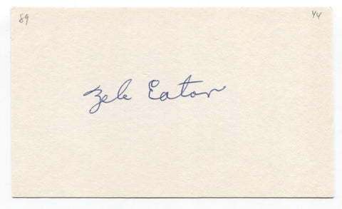 Zeb Eaton Signed 3x5 Index Card Baseball Autographed Tigers World Series 