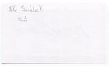 Mike Sandlock Signed 3x5 Index Card Autographed MLB Baseball Brooklyn Dodgers