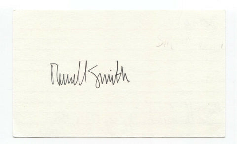 Russell Smith Signed 3x5 Index Card Autographed Signature Author Writer