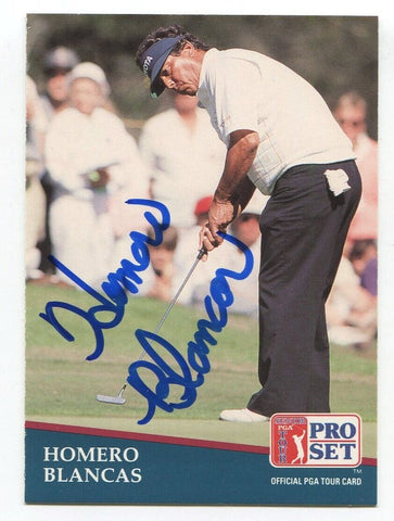 1991 Pro Set PGA Tour Golf Homero Blancas Signed Card Autographed #240