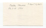 Bobby Stevens Signed 3x5 Index Card Autographed Baseball 1931 Phillies