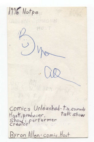 Byron Allen Signed 3x5 Index Card Autographed Comedian Producer