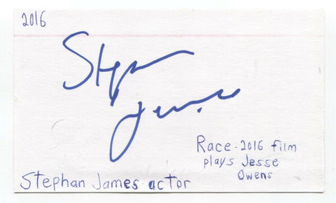 Stephan James Signed 3x5 Index Card Autographed Signature Actor Jesse Owens Race