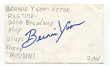 Bernie Yvon Signed 3x5 Index Card Autographed Signature Actor