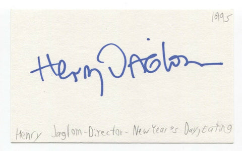 Henry Jaglom Signed 3x5 Index Card Autograph Actor Director