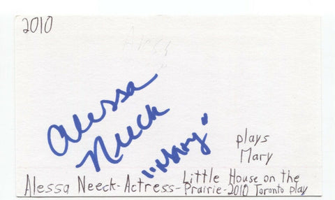 Alessa Neeck Signed 3x5 Index Card Autographed Signature Actress Mrs Maisel