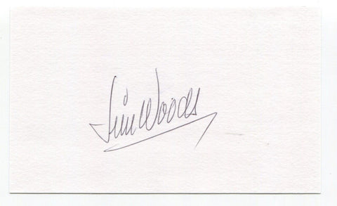 Jim Woods Signed 3x5 Index Card Autograph Baseball MLB Phillies and Sportscaster