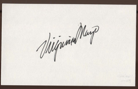 Virginia Mayo Signed Index Card Signature Autographed AUTO Signature