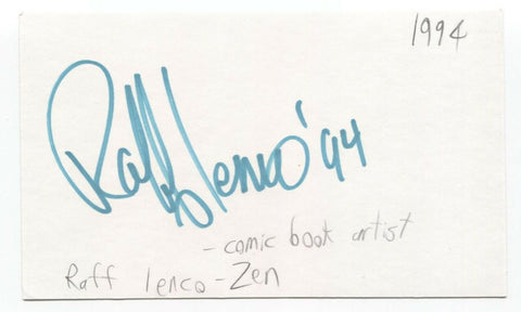 Raff Ienco Signed 3x5 Index Card Autograph Signature Comic Artist Batman