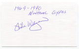 Mike Wegener Signed 3x5 Index Card Autograph Baseball MLB 1969 Montreal Expos