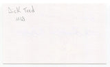 Dick Teed Signed 3x5 Index Card Autograph Baseball MLB 1953 Brooklyn Dodgers