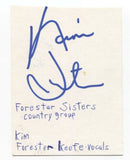Forsester Sisters- Kim Forester Signed 3x5 Index Card Autographed Signature Band