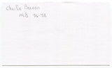 Charlie Beamon 3x5 Index Card Autographed Signature Baltimore Orioles Debut 1956