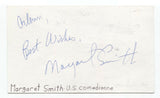 Margaret Smith Signed 3x5 Index Card Autographed Signature Comedian Actress