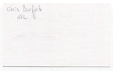 Chris Burford Signed 3x5 Index Card Autograph NFL Football Dallas Texans