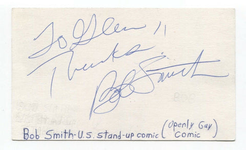 Bob Smith Signed 3x5 Index Card Autographed Signature Comedian Actor