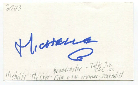 Michelle McCree Signed 3x5 Index Card Autographed Canadian Journalist Host Etalk