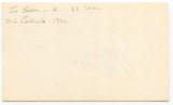 Jim LeRoy Bakken Signed 3x5 Index Card Autographed St. Louis Cardinals NFL