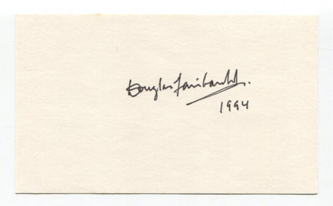 Douglas Fairbanks Jr. Signed 3x5 Index Card Autographed Actor Gunga Din