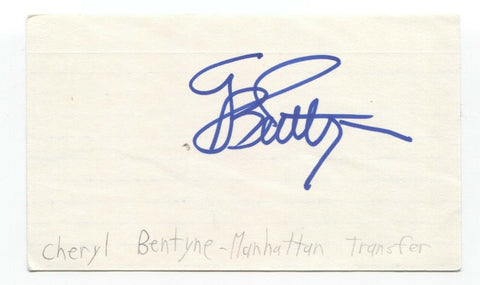 The Manhattan Transfer - Cheryl Bentyne Signed 3x5 Index Card Autographed Band