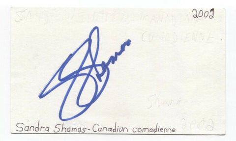 Sandra Shamas Signed 3x5 Index Card Autographed Signature Actress Fraggle Rock