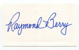 Raymond Berry 3x5 Index Card Autographed Football NFL Colts Hall Of Fame HOF