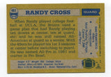 1982 Topps Randy Cross Signed Card Football Autographed #481