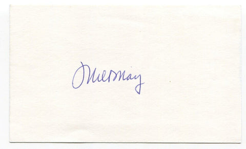 Milt May Signed 3x5 Index Card Autographed MLB Baseball Houston Astros