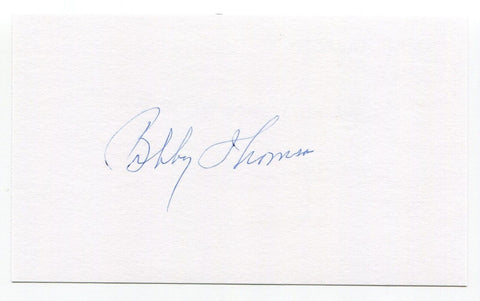 Bobby Thomson Signed 3x5 Index Card Autograph Baseball MLB 1951 New York Giants