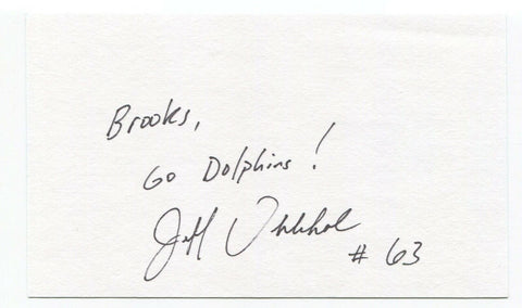 Jeff Uhlenhake Signed 3x5 Index Card Autographed Football NFL Miami Dolphins