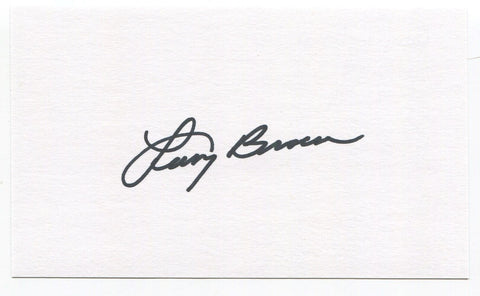 Larry Brown Signed 3x5 Index Card Autographed MLB Baseball Cleveland Indians