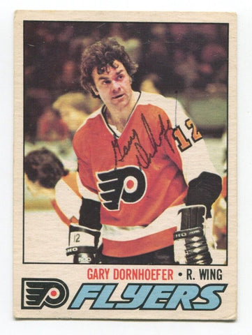 1977-78 O Pee Chee Gary Dornhoefer Signed NHL Hockey Card Autographed AUTO #202