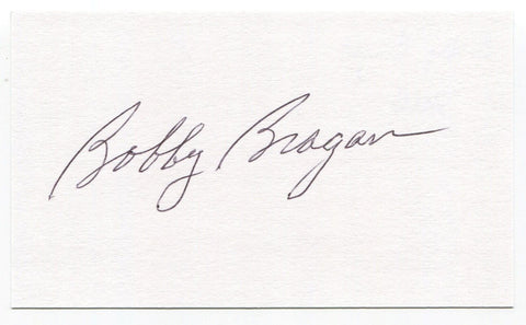 Robert "Bobby" Bragan Signed 3x5 Index Card Autographed Philadelphia Phillies